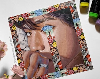 Taehyung “Taecore” Gouache art print BTS Fanart Print - 방탄소년단 - Bangtan Sonyeondan | A6/A5 Matte Print