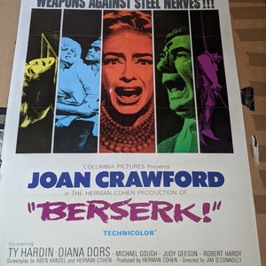 Original 1967 Berserk Poster 95.00 Plus Free Shipping Within The U.S.