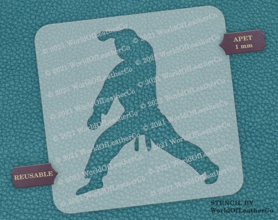Karate Player Stencil Karate Stencil l0176 | Etsy