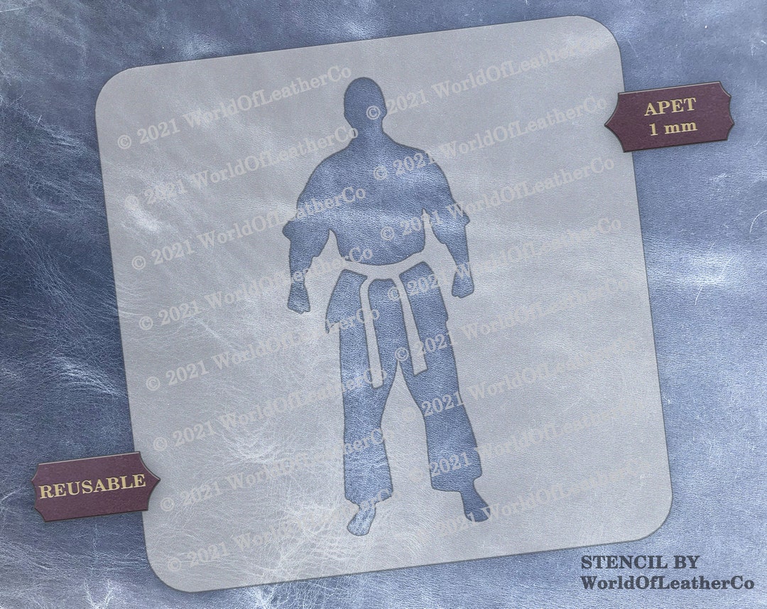 Karate Player Stencil Karate Stencil L0177 - Etsy