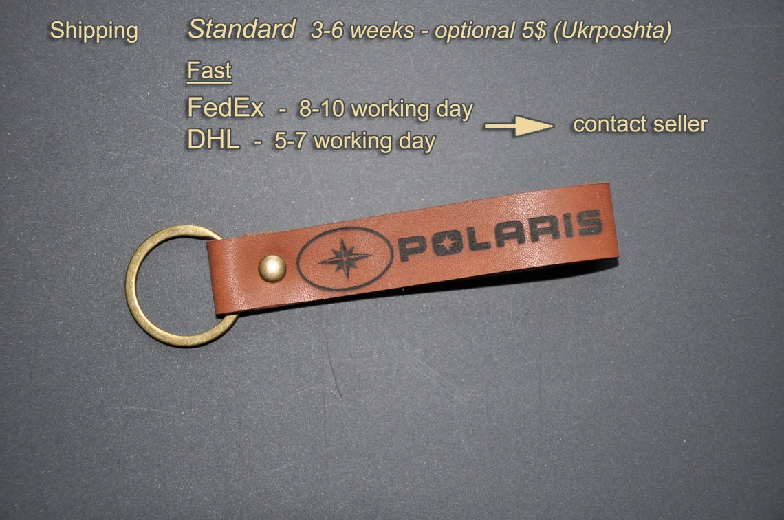 Leather Polaris keychain. Personalized keychain. Gift box. Etsy
