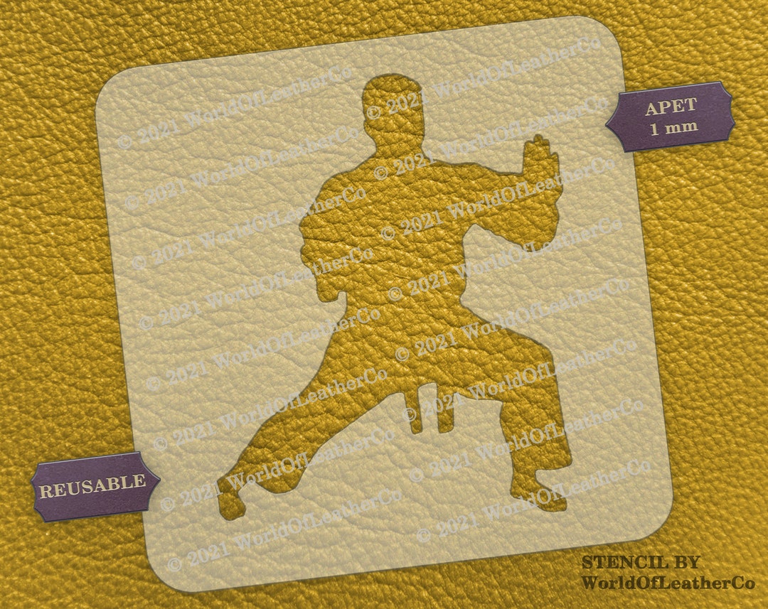 Karate Player Stencil Karate Stencil L0178 - Etsy