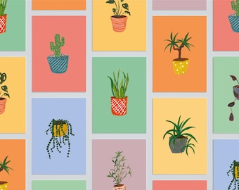 Plant A6 Art Prints, Set of 8