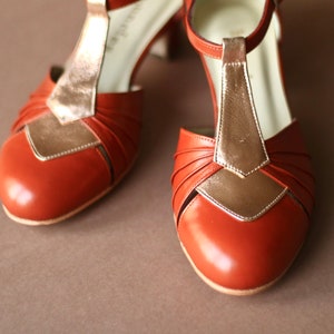 Hand-crafted leather swing shoes - Josephine Ginger Rosé