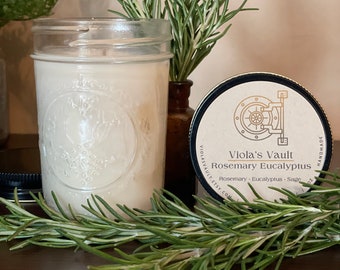 Rosemary Eucalyptus Soy Candle | Herbal Soy Candle | Aromatherapy Candle | Mason Jar Candle |