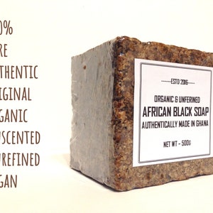 100 % Authentic Raw Organic & Palm Free African Black Soap