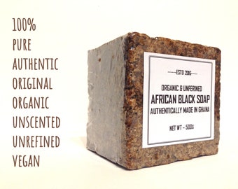 100 % Authentic Raw Organic & Palm Free African Black Soap