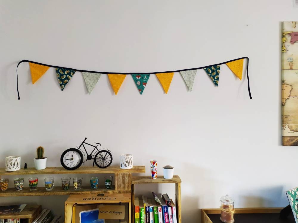 Guirlandes de 6, 9 ou 12 Fanions Coton