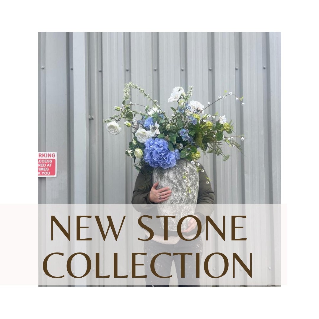 NEW Beautiful Silk Blue Flowers and Greenery in a Large Tall Etsy