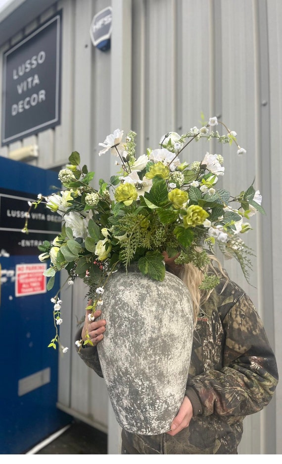 Fiori Artificiali In Vaso Bianchi - Pianta Finta Realistica Per Decorazione Interni, Camera, Ufficio
