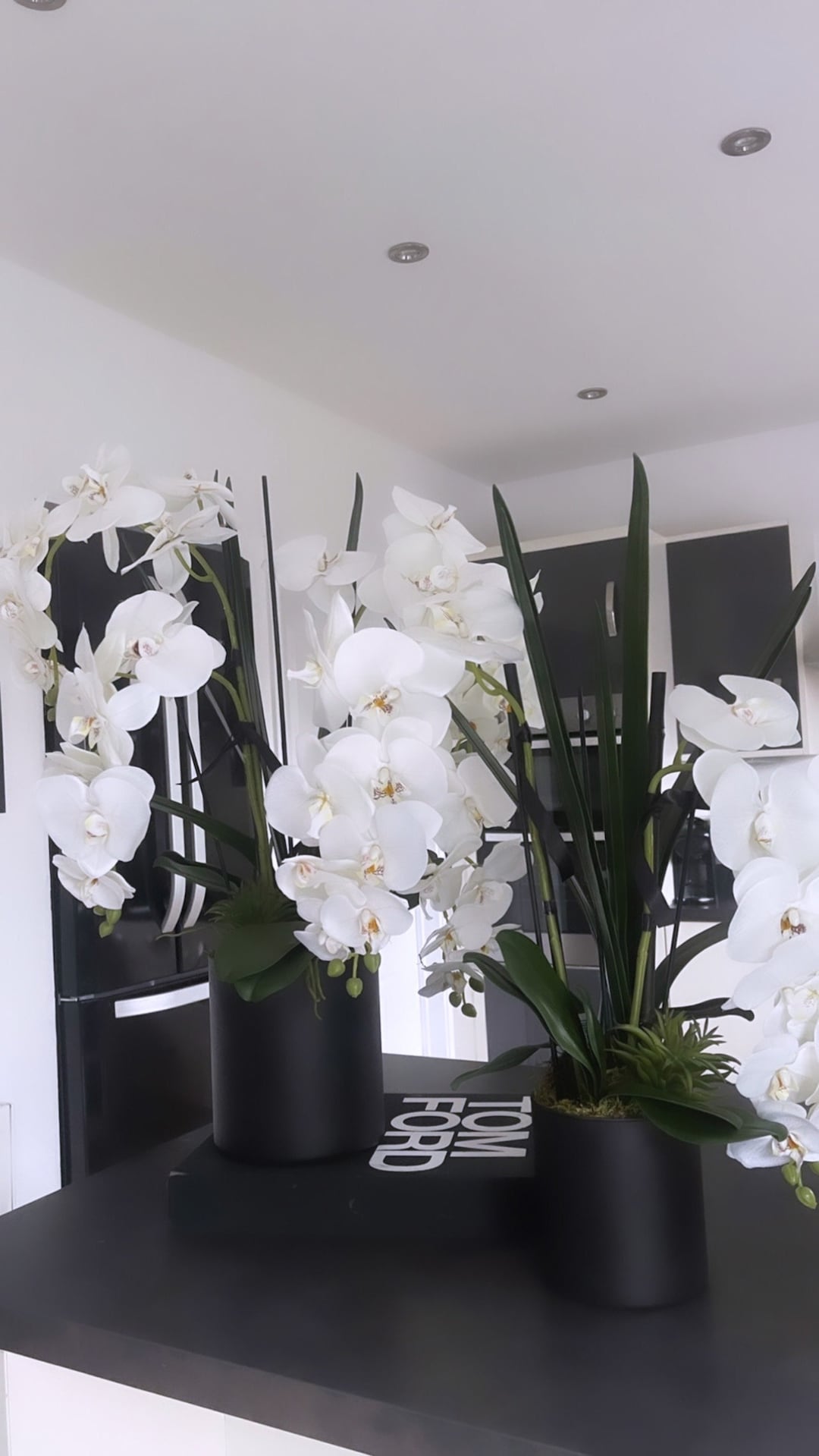Artificial Orchids in Black Vase. Home Decor House Warming Etsy