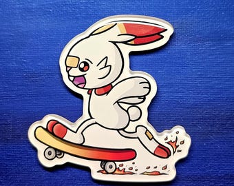 Scorbunny Skater Acrylic Magnet (2.5")