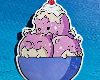 A Bowl of Shiny Spheals Vinyl Sticker (3")