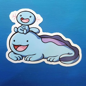Quagsire + Wooper Laying Sticker