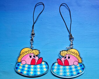 Double-Sided Kirby Summer Star Floatie Charm (2")