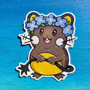 Shiny Dedenne Floral Sticker