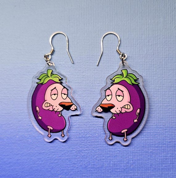 Courage Eggplant Acrylic Earrings