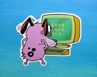Courage + Computer Vinyl Sticker (3")