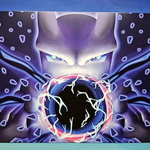 6x8 Giclee Print - Mewtwo Charging Shadow Ball