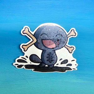 Shiny Paldean Wooper Splashing in Mud Sticker