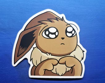 Eevee Pleading Vinyl Sticker (3")