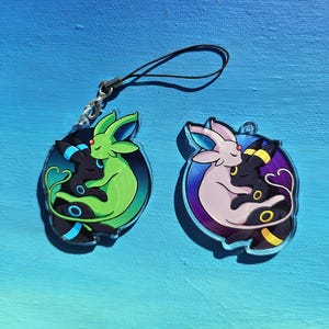 Double-Sided Espeon Umbreon Cuddling Charm