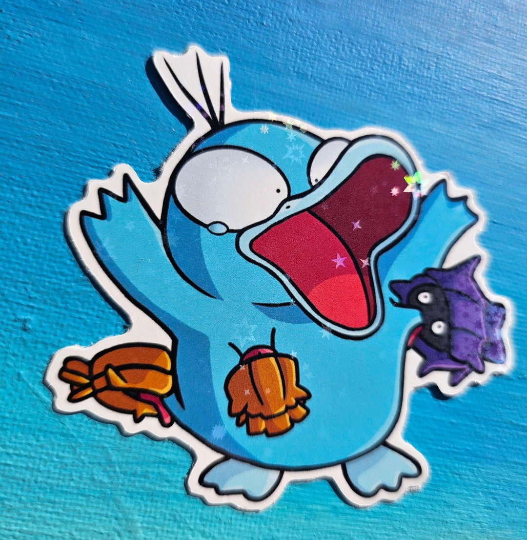 Shiny Psyduck Shellder Clamp Sticker - Etsy