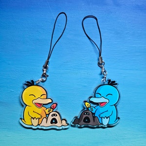 Double-Sided Psyduck Castle Building Charm