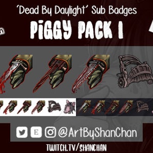 6 Tote durch Tageslicht Twitch Schwein Schwein Säge vorgefertigte Abonnenten Abzeichen