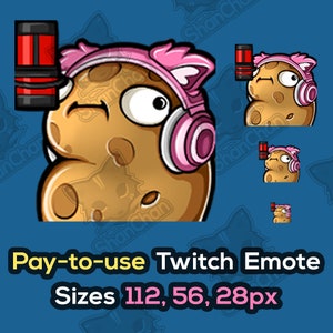Premade Potato Streamer Twitch/Discord/Youtube Emote | Pay-to-use | Digital Files