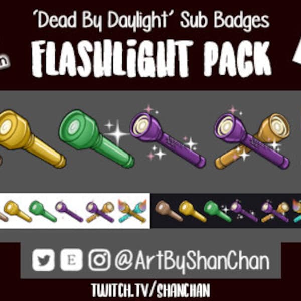 Dead By Daylight DBD Survivor Flashlight Twitch Streamer Subscriber Subscription Premade Loyalty Badges