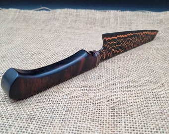 Copper damascus chef's knife/petty, forged in Ireland