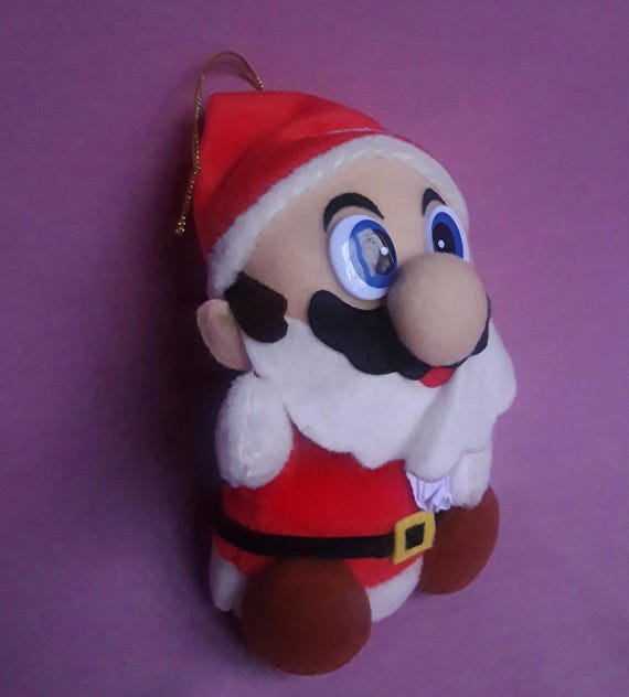 Vintage Super Mario Santa Christmas Banpresto 1993 Nintendo Plush
