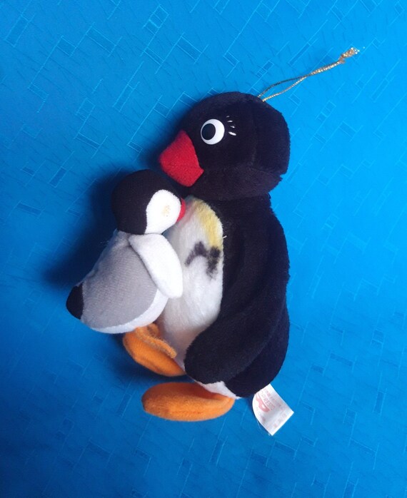 Vintage Pingu's Mother With Baby Pinga 1996 Plush Stuffed Doll