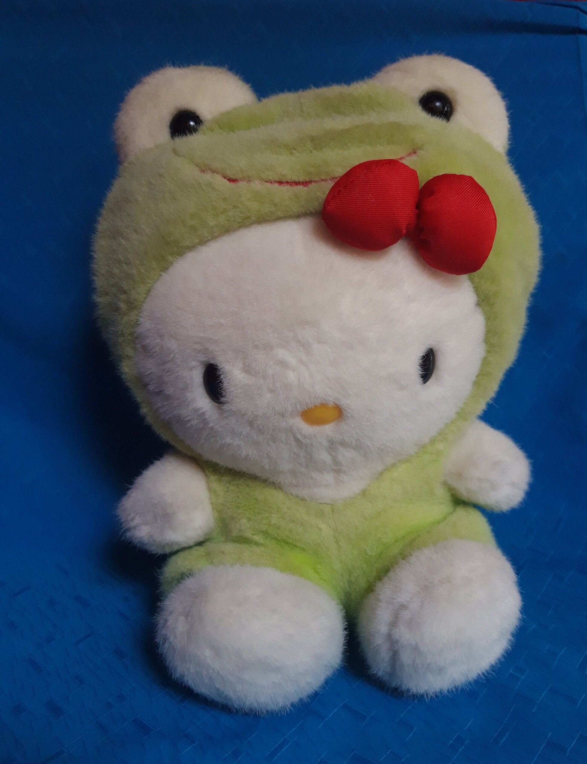 Vintage Hello Kitty Frog Plush Stuffed Doll Soft Toy 