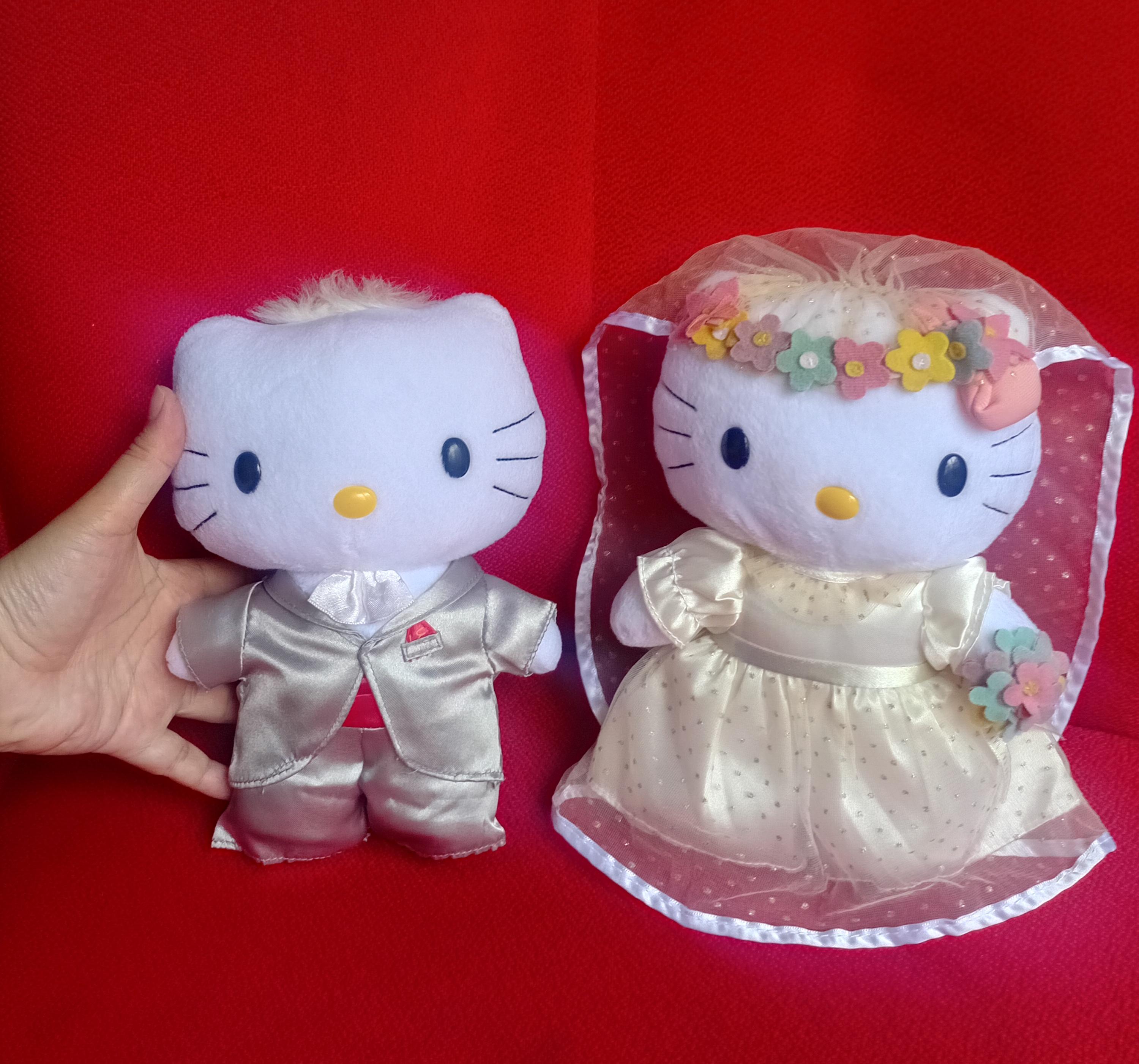Vintage Romantic Wedding Hello Kitty Couple Bride 1999 Plush