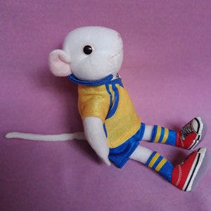 Vintage Stuart Little Soccer 2002 Plush Stuffed Doll Soft Toy