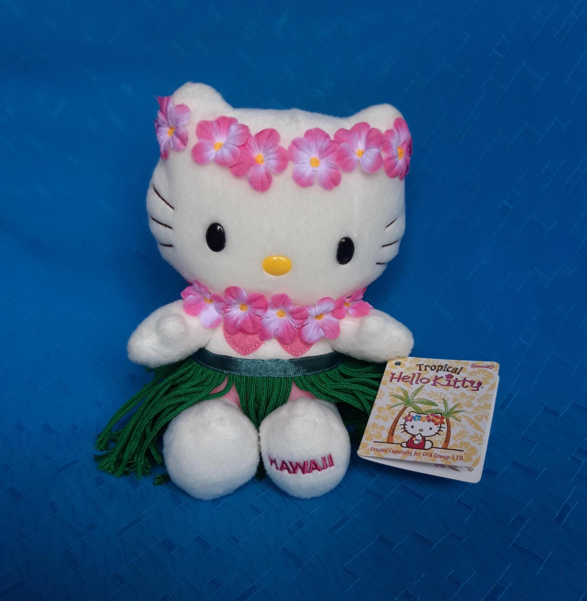 Vintage Hawaii Hello Kitty Tropical 2002 Plush Stuffed Doll Soft