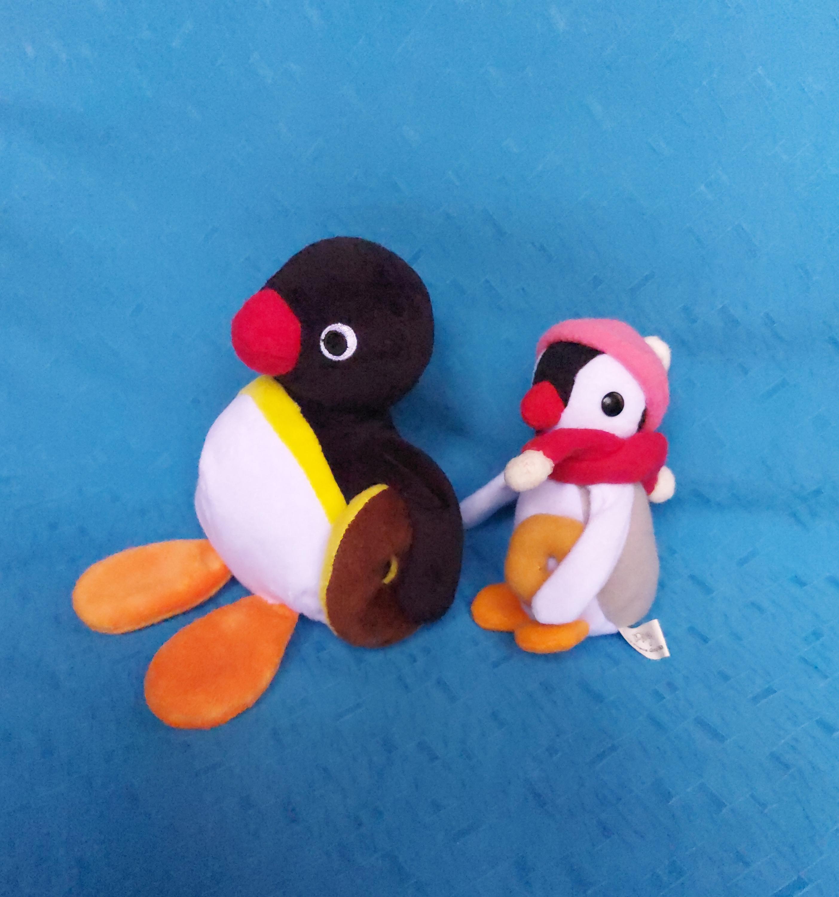 Pingu and Pinga Hold Donut Mister Donut Plush Stuffed Doll Soft