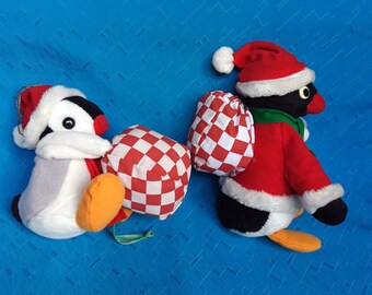 ピングー　クリスマス ぬいぐるみ 4体セット ヴィンテージ クリスマス ピングー ピンガ セット ぬいぐるみ ソフト