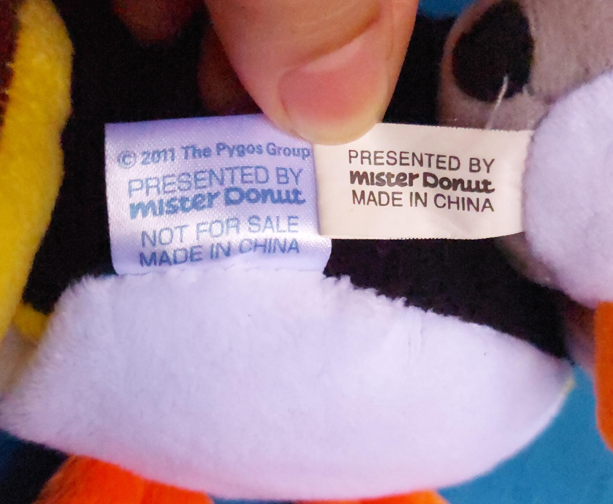Pingu and Pinga Hold Donut Mister Donut Plush Stuffed Doll Soft