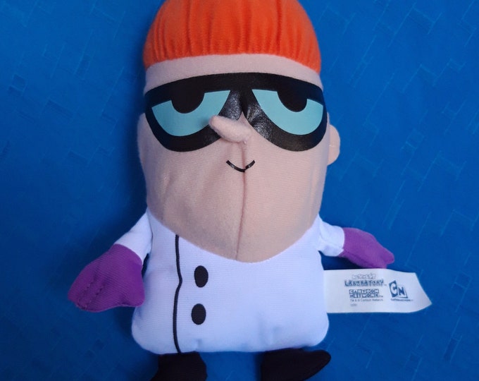 Vintage Dexter Laboratory Cartoon Network Plush Stuffed Doll Soft Toy