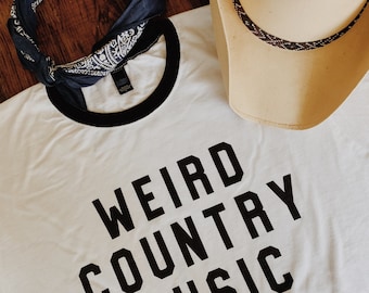 MUSIQUE COUNTRY ÉTRANGE - T-shirt blanc