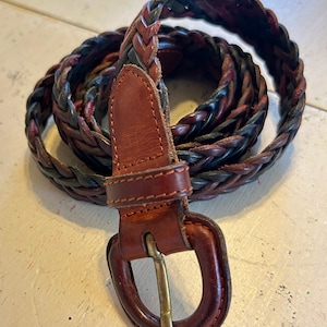 Two Tone Braided Leather Belt