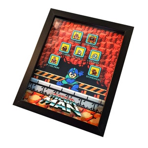 Video-Game Inspired Mega Man (NES) Shadowbox Wall Art