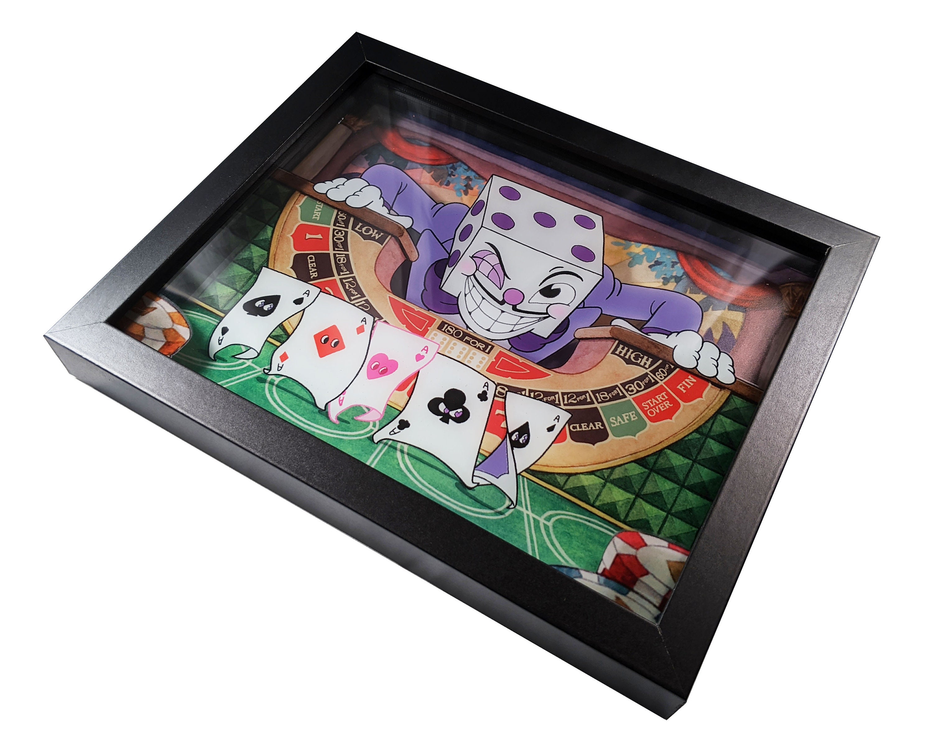 Cuphead King Dice Shadowbox Art