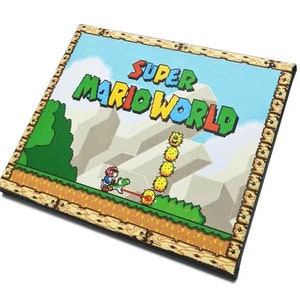 Super Mario World Canvas Art: Retro SNES Title Screen Gamer Decor