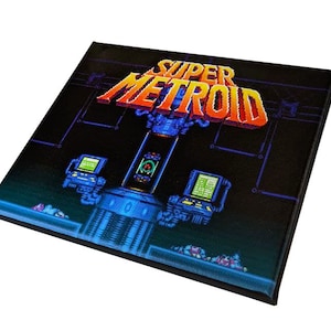 Super Metroid Title Screen Canvas Print - Retro Video Game Wall Art - Gamer Decor - SNES