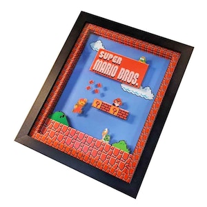 Super Mario Bros. (NES) Shadowbox Wall Art