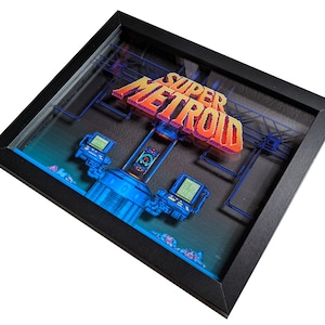 Super Metroid Shadowbox Wall Art | Title Screen